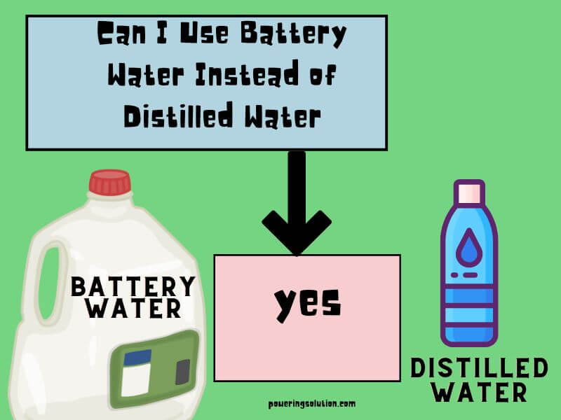 can i use battery water instead of distilled water