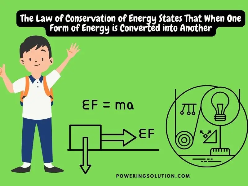 the law of conservation of energy states that when one form of energy is converted into another