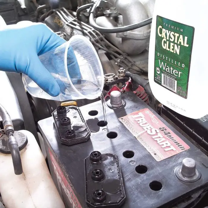 filling battery with distilled water