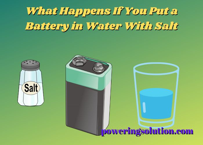 what happens if you put a battery in water with salt