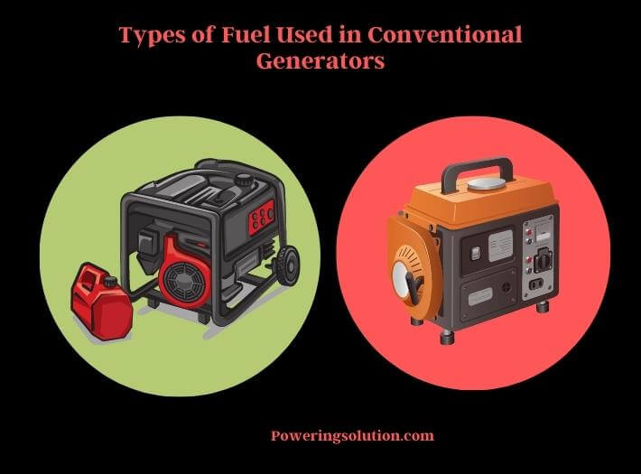 types of fuel used in conventional generators